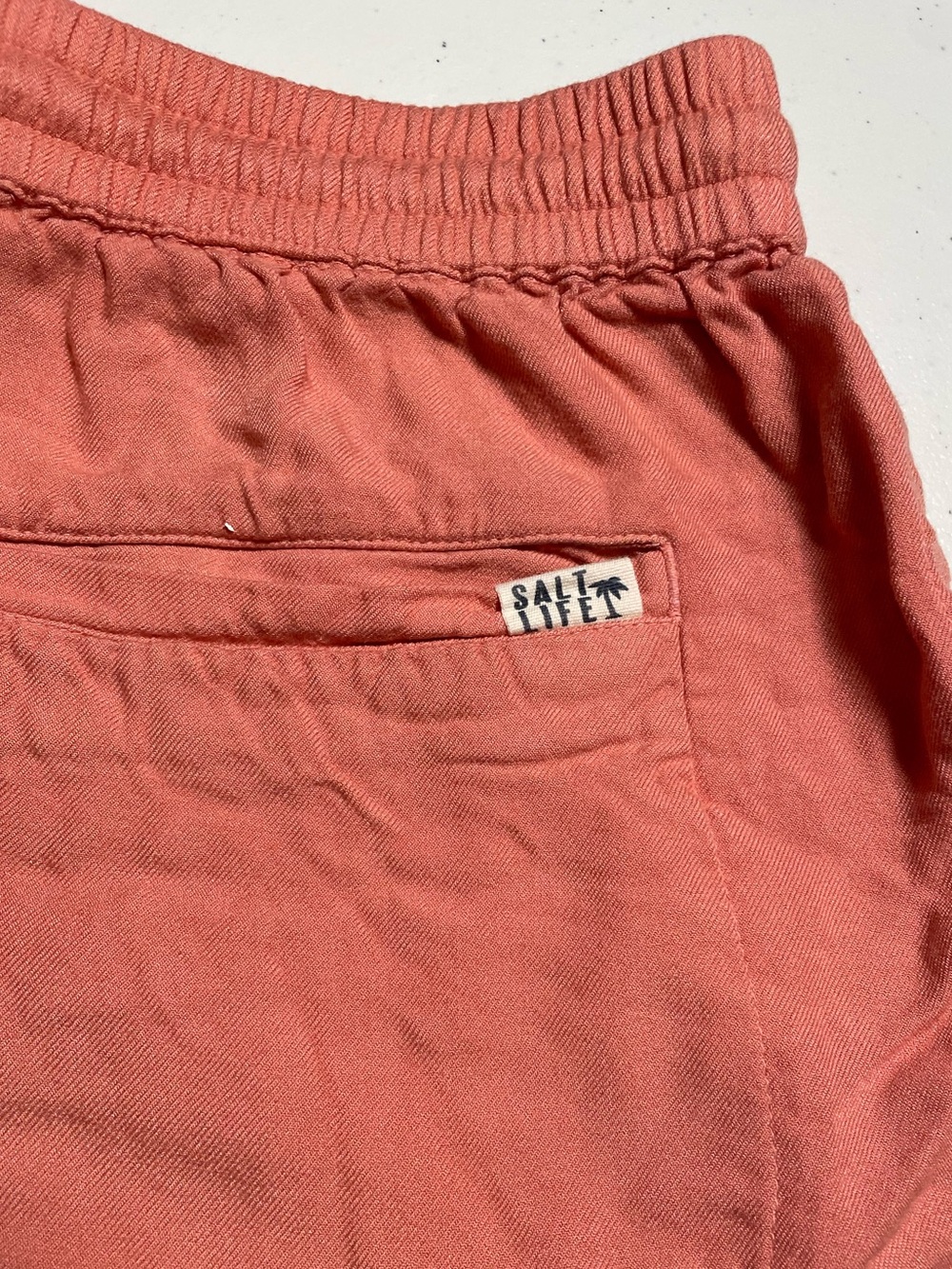 2 Pair of Salt Life Drawstring Shorts. Black/Peach. Size L. - Picture 10 of 15